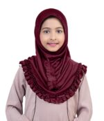 Mehar Little Gushan Hijab for Girls – Soft Structable Kids Hijab with Ruffle Design | Ready-to-Wear Islamic Scarf for School, Prayer & Daily Use - Image 6