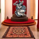 Kuber Industries (Set of 4) Traditional Asana for Puja - Soft Velvet Aasan for Pooja | Prayer | Sitting | Meditation - Small Carpet Mat Rug for Floor - Brown & Gold Color - Image 5