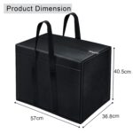 Storite Big 85 L Moisture Proof Nylon Clothes Storage Bag Organiser for Books Magazine, Stationery Paper, Document Toy Storage -(Black, 57x 36.8X 40.5 cm) Rectangular - Image 3