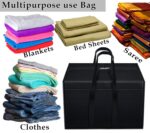 Storite Big 85 L Moisture Proof Nylon Clothes Storage Bag Organiser for Books Magazine, Stationery Paper, Document Toy Storage -(Black, 57x 36.8X 40.5 cm) Rectangular - Image 4