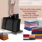 Storite Big 85 L Moisture Proof Nylon Clothes Storage Bag Organiser for Books Magazine, Stationery Paper, Document Toy Storage -(Black, 57x 36.8X 40.5 cm) Rectangular - Image 5