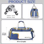 Storite Nylon 50 cms Imported Travel Duffle Bag Multi- Pocket Sports Shoulder Bag for Women with Wet Pocket & Shoe Compartment Weekender Overnight Travel Luggage Bag (Blue - 50 x 25 x 27 cm) - Image 3