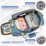 Storite Nylon 50 cms Imported Travel Duffle Bag Multi- Pocket Sports Shoulder Bag for Women with Wet Pocket & Shoe Compartment Weekender Overnight Travel Luggage Bag (Blue - 50 x 25 x 27 cm) - Image 6