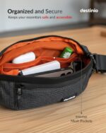 Destinio Waist Bag for Men & Women, Travel Waist Pouch & Fanny Pack with Waterproof Zippers, Back Pocket, Anti-Theft Design, Key Holder, Adjustable Crossbody Strap (Grey Zipper) - Image 5