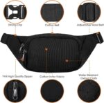 Men’s Waist Bag with Waterproof Pocket & RFID Protection | Lightweight and Adjustable Fanny Pack Belt Pouch for Hiking, Travel & Outdoor Sports (Black) - Image 6