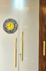 Islamic Wall Clock, 30x30 cm, Gold and Black, Wood Frame, Battery Powered, Analog Display - Image 8