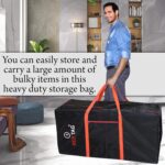 Storite Extra Large Moisture Proof 236 L Heavy Duty 1680 Denier Nylon Multi-Purpose Toys Storage Bag/Stationery Paper/Blankets/Clothes Storage Bag (Red Black, 113x39.5x53 cm) - Image 6