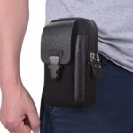 GOTEO Large Capacity Mobile Phone Pouch, 3 Zippered Compartments with Card Holder, Lightweight Waist Belt Pouch with Mobile Phone Holder for Men (Black) - Image 5