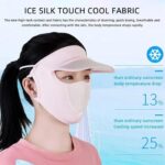 1Pack, Women Full Face UV Protection Mask with Eye Cover Sun Shade Hat | Ice Silk Breathable Lightweight Face Cover | Ponytail Design | Outdoor Summer Cycling (Multicolor) - Image 3