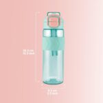 MILTON Calvin 1000 2-in-1 Sip or Gulp Lid Water Bottle 1 ltr | Unbreakable | BPA-Free, One-Click Open, Leak-Proof, Crystal Clear Design, Sipper Water Bottle For Office, School, College, gym set, Green - Image 6