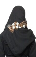 Grey Abaya Embroidery Work Burqa For Women Elegant Modest Wear Islamic Naqab - Image 6