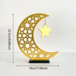 American Elm Ramadan & Eid Table Decor Islamic Moon Star Calligraphy Art Acrylic Home & Desk Decoration 8.86 x 7.48 Inch (22.5 x 19 cm) 1 Pc Ready-to-Display - Image 3