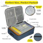 Blue Document Organizer Bag with 3 Layer Separation and Secure Combination Lock Waterproof Multilayer Travel File Organiser and Safe Pouch Bag for Certificates and Documents for Home Office - Image 5