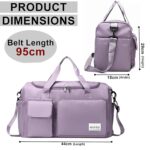 Storite Nylon 44 cms Imported Travel Duffle Bag Sports Gym Shoulder Bag for Women with Wet Pocket & Shoe Compartment Weekender Overnight Travel Luggage Bag (Purple, 44 x 18 x 29 cm) - Image 3