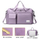 Storite Nylon 44 cms Imported Travel Duffle Bag Sports Gym Shoulder Bag for Women with Wet Pocket & Shoe Compartment Weekender Overnight Travel Luggage Bag (Purple, 44 x 18 x 29 cm) - Image 5