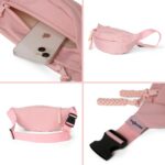 Waist Bag for Men Women | Cross Body Fanny Pack Sling Bag for Hiking, Travel, Camping, Outdoor Sports, Cycling | Money Belt with Adjustable Strap (Pink) - Image 5