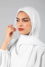 Women’s Malaysian Georgette Hijab | Soft Diamond Georgette Scarf | Lightweight Solid Color Hijab for Women | Size 70x180 cm - Image 3