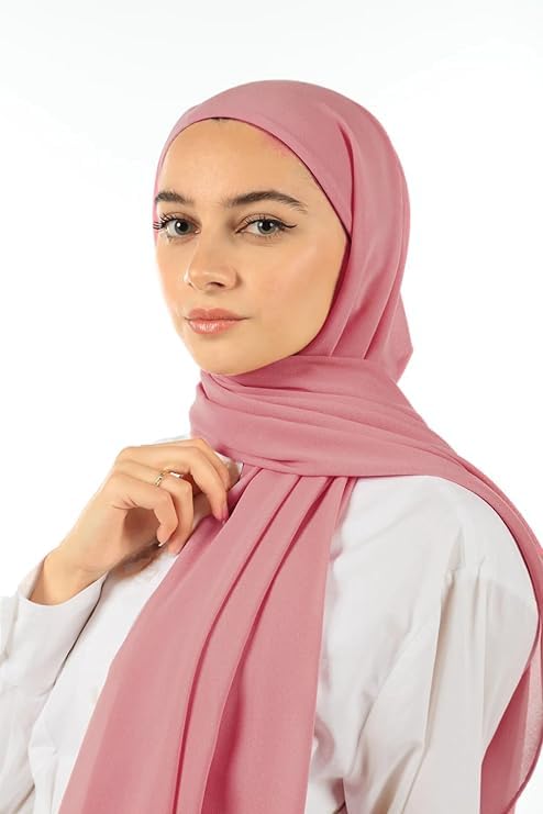 Women’s Malaysian Georgette Hijab | Soft Diamond Georgette Scarf | Lightweight Solid Color Hijab for Women | Size 70x180 cm - Image 3