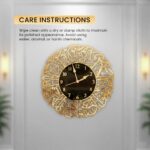 Arabs Surah AI Ikhlas Islamic Acrylic Wall Clock - Stylish and Elegant Timepiece for Home Decor, Living Room, Office, Bedroom, and Gift Ideas(Black) (Gold, 50 CM/20 Inch) - Image 4