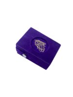 Purple Velvet Mini Qur'an with Golden Brass Cutout and Fancy Box - Image 8
