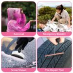 Roadside Emergency Car Kit for Vehicles, Pink Car First Aid Kit Emergency Kit with Jumper Cables, Car Safety Kits, Tow Strap, Tool Kit, Road Trip Assistance for Men, Women, New Driver Gifts - Image 7