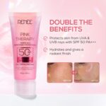 RENEE Pink Therapy PDRN 2-In-1 Sunscreen + Moisturizer SPF 50 PA+++ | In-Vivo Tested | With Niacinamide | Broad Spectrum UVA & UVB Protection | No Visble White Cast | Evens Skin Tone | 50g - Image 4