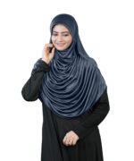 Mehar Hijab Stretchable Frilled Hijab Scarf for Muslim Women | Soft Polyester Stylish Hijab for Women & Teenagers Faeezah Hijab - Image 4