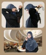 Mehar Hijab Stretchable Frilled Hijab Scarf for Muslim Women | Soft Polyester Stylish Hijab for Women & Teenagers Faeezah Hijab - Image 7