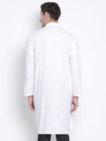 VASTRAMAY Mens Cotton Linen Kurta - Timeless Elegance for Festivals & Events | Plain Solid Full Sleeves Mandarin Collar Kurta | Traditional Indian Outfit - Image 5