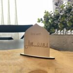 American Elm Pack of 2 Wooden Table Decor - Start with Bismillah & End with Alhamdulillah | Islamic Table Sign | Ramadan & Eid Decoration | Perfect Islamic Gift | Islamic Eid Decoration - Image 3
