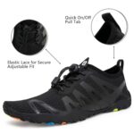 WateLves Water Shoes Mens Womens Barefoot Beach Swim Shoes Quick-Dry Aqua Socks Pool Shoes for Surf Yoga Water Aerobics, All Black, 11.5 Women/10.5 Men - Image 4