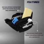 F Gear Miles Guc Black Waist Pouch | Compact Travel Fanny Pack | 1 Compartment & 2 Pockets |Water-Resistant, Lightweight & Durable Waist Bag | Ideal for Travel, Trekking, Cycling & Everyday Essentials - Image 4