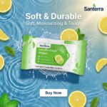 Refreshing Wet Wipes Enriched with Natural Lemon Essence & Mint, Pack of 2 (40 Wipes) Cleansing & Daily Hygiene | Soft Refreshing Face Wipes with Aloe Vera & Mint | Skin-Friendly Instant Wipes for Travel & Gym | - Image 4