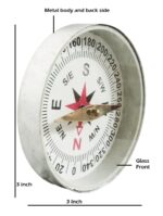 Professional Magnetic Compass 75mm, Metal Body with Glass Front,Directional Navigation Tool for Educational, Travel, Home Use - Image 3