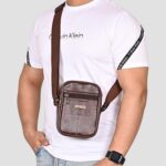 Pramadda Pure Luxury Trendy Milan SMALL Leather Sling Bag for Men Women | Classic Chest Slinger | Mobile Pocket Sling Bags for passport documents essential items| corporate gifts items. - Image 3