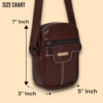 Pramadda Pure Luxury Trendy Milan SMALL Leather Sling Bag for Men Women | Classic Chest Slinger | Mobile Pocket Sling Bags for passport documents essential items| corporate gifts items. - Image 4