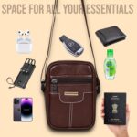 Pramadda Pure Luxury Trendy Milan SMALL Leather Sling Bag for Men Women | Classic Chest Slinger | Mobile Pocket Sling Bags for passport documents essential items| corporate gifts items. - Image 6
