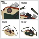 Harissons Orbito Water Resistant Waist Bag for Men & Women | Fanny Waist Pouch Pack | Ideal for Hiking, Travel, Camping & Outdoor Sports Activities (Cream & Green) - Image 4