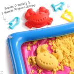 Intelliskills Premium 500g Magic Play Sand Kit for Kids, 3-in-1 Creative Art&Craft Activity Set, Big Crab,7 Shape Molds&Inflatable Tray, Sensory Learning Toy for Toddlers 3+ Years, BIS Certified,Green - Image 3