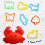 Intelliskills Premium 500g Magic Play Sand Kit for Kids, 3-in-1 Creative Art&Craft Activity Set, Big Crab,7 Shape Molds&Inflatable Tray, Sensory Learning Toy for Toddlers 3+ Years, BIS Certified,Green - Image 4