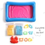 Intelliskills Premium 500g Magic Play Sand Kit for Kids, 3-in-1 Creative Art&Craft Activity Set, Big Crab,7 Shape Molds&Inflatable Tray, Sensory Learning Toy for Toddlers 3+ Years, BIS Certified,Green - Image 5