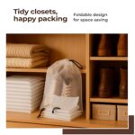 Lifelong Shoe Bags for Travel, Drawstring Travel Shoe Bags for Packing, Dustproof Portable Travel Shoe Storage Bag for Men and Women, Clear, Large, 10 Pack - Image 4