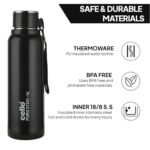 Cello Puro Steel-X Benz 900 Inner Steel Insulated Water Bottle 900 ml, Black | ISI Certified, BPA Free, Leakproof | Sturdy & Durable | Ideal for Office, College, Gym, Cycling, Camping & Outdoor Sports - Image 4