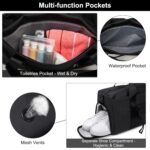 Arctic Hunter Sport Travel Duffle Bag for Men Women 28L Polyester Gym Bag with Shoe Compartment Water-resistant Multi-pockets Handbag Detachable Shoulder Strap Sleek Training Swimming Duffel Bag,Black - Image 4