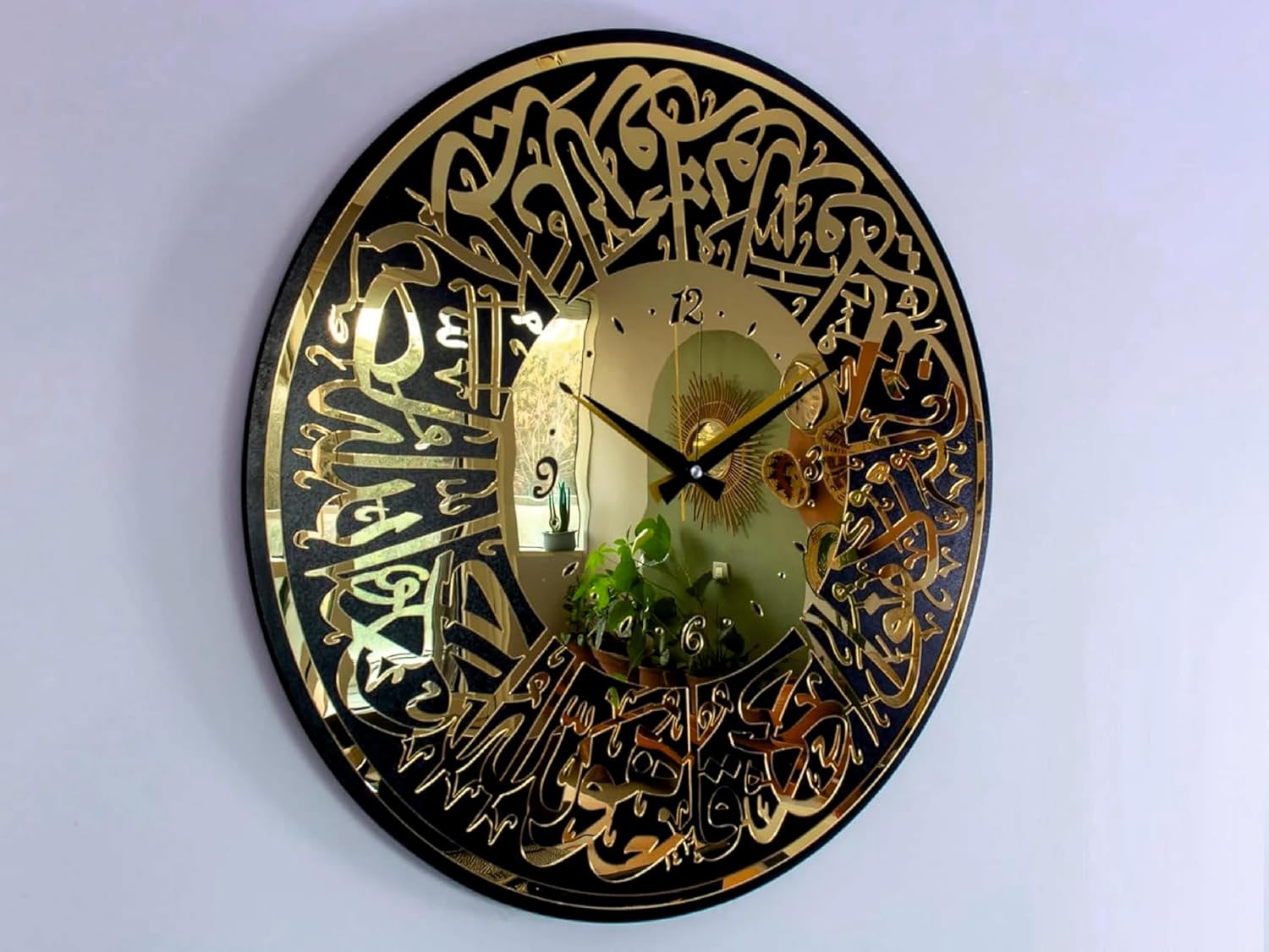 Surah Al Ikhlas Acrylic Islamic Analog Wall Clock for Living Room|Muslim Arabic Islamic Wall Watch Big Size for Home Decor|Islamic Decorative Items,Perfect for Gifts,12 Inch ,30 cm,Gold - Image 4