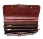 Red Cherry Premium Genuine Leather Office Bag for Men & Women | Single Handle Business Briefcase with Laptop Compartment, Multiple Pockets for Documents & Daily Essentials | Brown - Image 5
