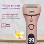 AGARO Callus Remover with 3 Interchangeable Head Rollers, Electronic Foot Scrubber For Callus & Dead Skin Removal, Pedicure Device, 2 Speed, Rechargeable Foot Care, Waterproof, CR1727, Pink - Image 4