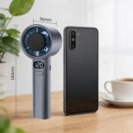 One94Store Handheld Rechargeable Fan, Portable Mini Electric Fan with 1200mAh Battery, 120 Speed Levels with Long-Press Speed Control, Personal Cooling Fan for Travel, Office & Home, Grey - Image 3