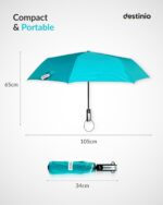 Destinio Umbrella for Women, Umbrella for Men - Automatic 3 Fold Windproof with Travel Cover with Auto Open and Close - Image 5