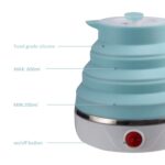 Travel Foldable Electric Kettle, Collapsible Electric Kettle Food Grade Silicone Small Pot Boiling water,Dual Voltage（600ml,110-220V US Plug） (Blue) - Image 6
